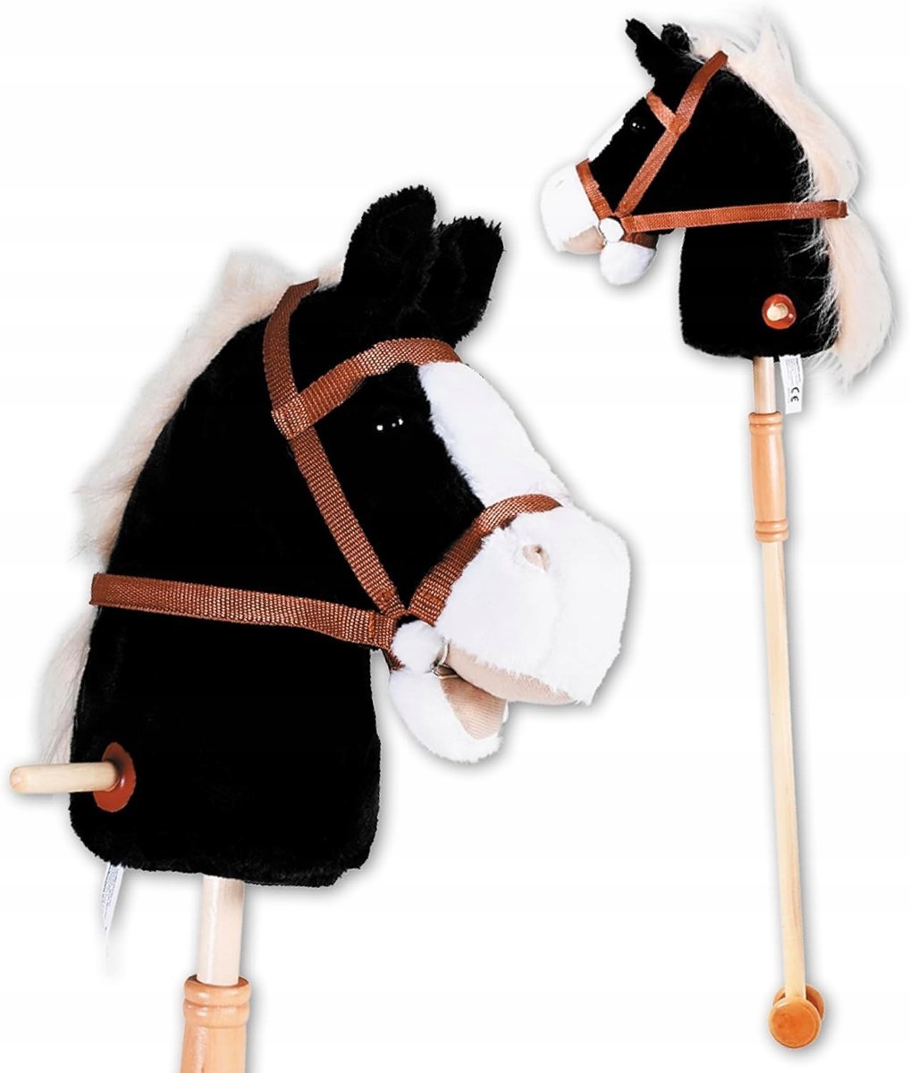 GŁOWA KONIA NA KIJU HOBBY HORSE PLUSZOWY KOŃ NA DREWNIANYM KIJU DŹWIĘKOWY