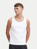 Koszulki męskie - Solid Tank top 21108248 Biały Regular Fit - miniaturka - grafika 1