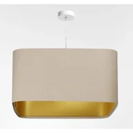 Lampy sufitowe - Lampa wisząca KWADRO SUE 40w30 beżowa/złota - miniaturka - grafika 1