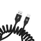 Kable USB - Tellur Data Cable Extendable Usb To Micro Usb, 2A, 1.8M, Black - miniaturka - grafika 1