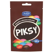 Gumy do żucia, lizaki, dropsy - Bałtyk Drażetki Piksy w mlecznej czekoladzie 100g CBAL.9410 - miniaturka - grafika 1