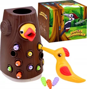 Jokomisiada Gra zręcznościowa DZIĘCIOŁ robaczki magnes GR0495 - Gry planszowe - miniaturka - grafika 1
