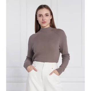 Swetry damskie - Calvin Klein Sweter | Slim Fit | z dodatkiem wełny - grafika 1