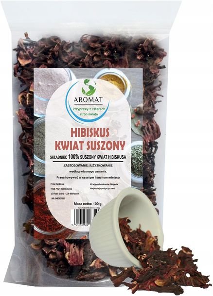 Hibiskus Suszony Herbata 100g Kwiat Hibiskusa Naturalny Aromatyczny Jakość