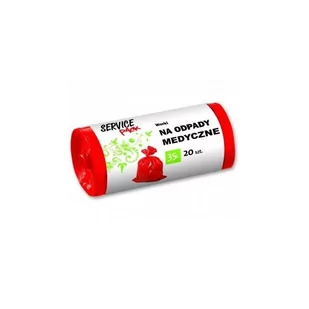 Service Pack Service Pack worki czerwone na odpady medyczne 35l, 20 szt. NN-MXX-W035-001 - Worki na śmieci - miniaturka - grafika 1