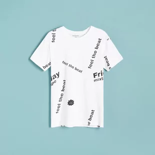 Reserved Reserved - Bawełniany t-shirt z nadrukiem - Biały - Koszulki dla chłopców - miniaturka - grafika 1