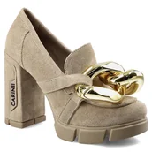 Półbuty damskie - Carinii, Półbuty, B7322_-O17-000-000-E36 Beż, rozmiar 40 - miniaturka - grafika 1