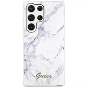 Etui i futerały do telefonów - Etui Guess GUHCS23LPCUMAH do Samsung Galaxy S23 Ultra S918 biały/white hardcase Marble - miniaturka - grafika 1