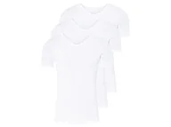 Piżamy męskie - LIVERGY® Podkoszulki męskie termoaktywne, 3 sztuki (Dekolt w kształcie litery V, 5/M, Biały) - miniaturka - grafika 1