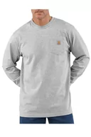 Koszulki sportowe męskie - Koszulka męska z długim rękawem Carhartt Pocket T-Shirt L/S HGY Heather Grey - miniaturka - grafika 1