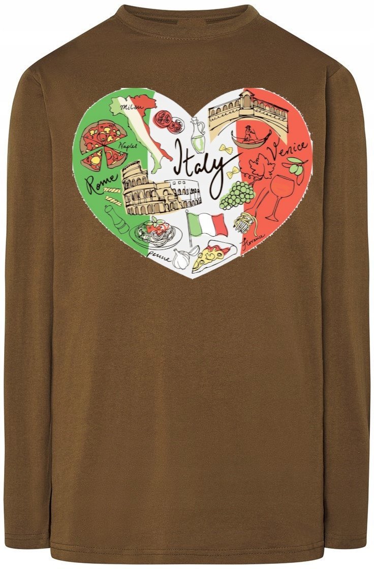 Włochy Modna Bluza Longsleeve Rozm.4XL
