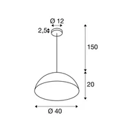 Lampy sufitowe - SLV Lampa wisząca Forchini M, możliwość ściemniania, czarny, salon / jadalnia, metal, nowoczesny - miniaturka - grafika 1