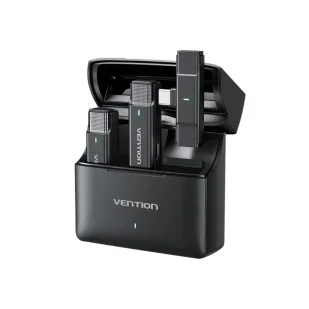 Mikrofon lavalier bezprzewodowy 2-pak USB-C z etui ładującym Vention - Mikrofony estradowe - miniaturka - grafika 1