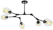 Lampy sufitowe - MLAMP Regulowana LAMPA plafon ELM1962/5 BLACK-TR MLAMP modernistyczna OPRAWA szklana sufitowa chemistry czarna przezroczysta ELM1962/5 BLACK-TR - miniaturka - grafika 1