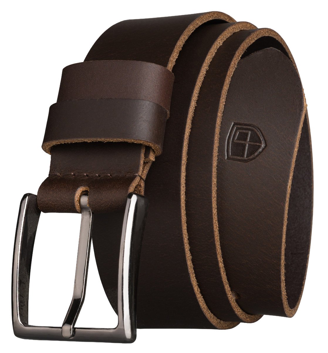 Klasyczny pasek męski skórzany brązowy 135 PETERSON casualowy szeroki do jeansów