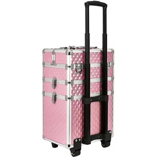 CA19C Kufer na kółkach 3w1 61x36x25 pink - Kosmetyczki, organizery i kuferki CA19C Kufer na kółkach 3w1 61x36x25 pink - Kosmetyczki, organizery i kuferki - miniaturka - grafika 4