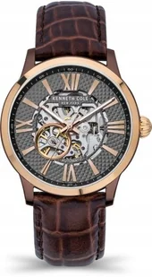 Zegarek Zegarek męski KENNETH COLE KCWGE2122404 brązowy klasyczny skeleton - Zegarki męskie - miniaturka - grafika 1