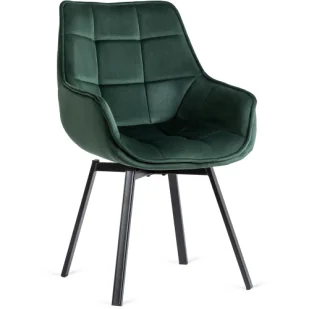 Krzesło Obrotowe LUNA Zielone Welurowe - Krzesła Krzesło Obrotowe LUNA Zielone Welurowe - Krzesła - miniaturka - grafika 1