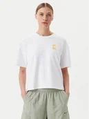 Koszulki i topy damskie - Fila T-Shirt Lisakovsk FAW1044 Biały Loose Fit - miniaturka - grafika 1