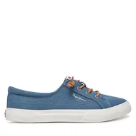Sneakersy damskie - Sneakersy Pepe Jeans Kenton Denim PLS31602 Niebieski - miniaturka - grafika 1
