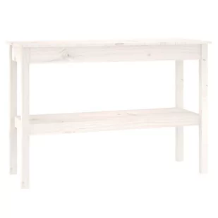 Lumarko Stolik konsolowy, biały, 110x40x75 cm, lite drewno sosnowe - Konsole i sekretarzyki - miniaturka - grafika 3
