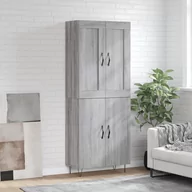 Witryny - vidaXL Witrynka szary dąb sonoma 69,5x34x180cm materiał drewnopochodny - miniaturka - grafika 1