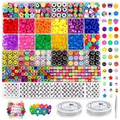 Zestawy biżuterii dla kobiet - Zestaw do robienia bransoletek zestaw koralików do biżuterii naszyjników 930 el. - miniaturka - grafika 1