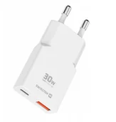 Ładowarki do telefonów - Swissten Slim Travel GaN USB-C / USB Charger 30W - miniaturka - grafika 1