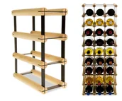 Stojaki na wino - Regał Na Wino Stojak Na 3 Butelki Szklane/ Pet — Rw-8/ 1X3 — Surowy Naturalny Metal + Drewno Rw-8-1X3-3 / Wamar-Sosenka - miniaturka - grafika 1