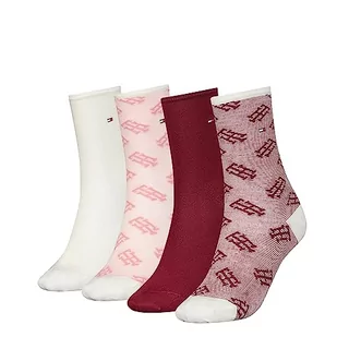Tommy Hilfiger Skarpety damskie CLSSC (4 sztuki), różowy/różowy combo, 39-42 EU - Skarpetki damskie - miniaturka - grafika 1