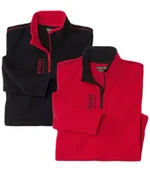 Bluzy męskie - Zestaw 2 sportowych swetrów z mikropolaru Mężczyzna Atlas For Men - Kolor : Czerwony - Rozmiar : 4XL - miniaturka - grafika 1