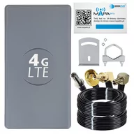 Anteny TV - Zestaw Antena Signaflex Dual Panel 2X25Dbi 10M Szara + Konektor Wybór + Mapa Bts - miniaturka - grafika 1