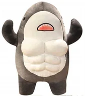 Maskotki i pluszaki - Pluszak Maskotka Rekin 60cm Przytulanka Muscle Shark Poduszka Szara - miniaturka - grafika 1