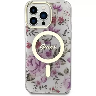 Guess GUHMP14LHCFWST do Apple iPhone 14 Pro 6.1" transparent hardcase Flower MagSafe - Etui i futerały do telefonów - miniaturka - grafika 3