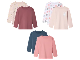 lupilu® Bluzki termiczne dziecięce z bawełną, 2 sztuki - Bluzki dla dziewczynek - miniaturka - grafika 1