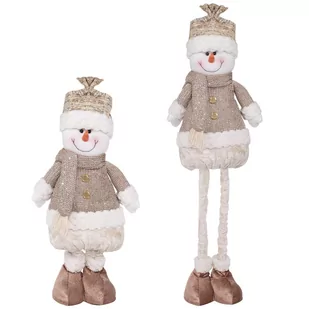 Bałwanek 50-75cm ozdoba świąteczna, krasnal świąteczny na teleskopowych nóżkach brązowy CA0316 - Ozdoby bożonarodzeniowe - miniaturka - grafika 1