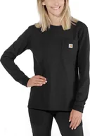 Koszulki męskie - Carhartt Koszulka Carhartt WK126 Workwear Pocket L/S Black - miniaturka - grafika 1