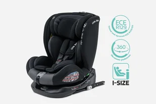 FOTELIK SAMOCHODOWY OBROTOWY 360° SZARO-CZARNY 40-150 CM i-Size R129 + ISOFIX - Foteliki samochodowe - miniaturka - grafika 1