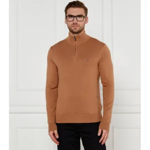 Tommy Hilfiger Sweter ZIP MOCK Regular Fit z dodatkiem kaszmiru - Swetry męskie - miniaturka - grafika 1