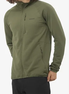 Bluza rozpinana Salomon Essential Lightwarm FZ - grape leaf - Bluzy sportowe męskie - miniaturka - grafika 1