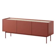 Szafki RTV - Szafka RTV COLOR RTV144 Ceramiczny czerwony, dąb linea - miniaturka - grafika 1