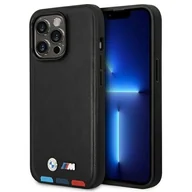 Etui i futerały do telefonów - BMW Nakładka do iPhone 14 Pro 6,1" BMHMP14L22PTDK czarna M HC Magsafe Hot Stamp Tricolor - miniaturka - grafika 1
