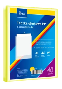 Teczka ofertowa A4 PP + 40 koszulek żółta - Tetis - Teczki i skoroszyty - miniaturka - grafika 1