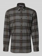 Kurtki męskie - Koszula casualowa o kroju regular fit z flaneli z wyhaftowanym logo - miniaturka - grafika 1