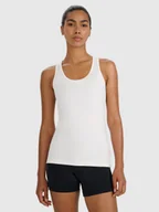 Koszulki sportowe damskie - 4F Top treningowy slim szybkoschnący damski - beżowy L - miniaturka - grafika 1