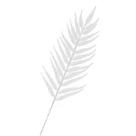 Ozdoby bożonarodzeniowe - Gałązka świąteczna liść palmy ozdoba do stroika 43 cm biały brokat - miniaturka - grafika 1