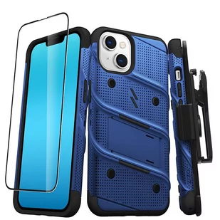 ZIZO BOLT Series - Pancerne etui iPhone 14 ze szkłem 9H na ekran + uchwyt z podstawką (niebieski) - Etui i futerały do telefonów - miniaturka - grafika 1