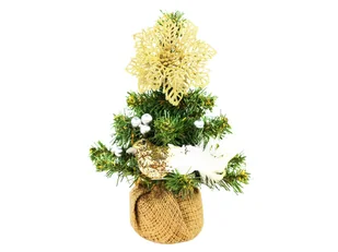 Dekorowana sztuczna choinka z 14 ozdobami TINY 4 w doniczce 25 cm - Choinki - miniaturka - grafika 1