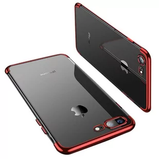Clear Color case żelowy pokrowiec etui z metaliczną ramką iPhone 8 Plus / iPhone 7 Plus czerwony - Etui i futerały do telefonów - miniaturka - grafika 1