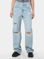 Spodnie damskie - Noisy May Jeansy Frilla 27030393 Niebieski Straight Fit - miniaturka - grafika 1